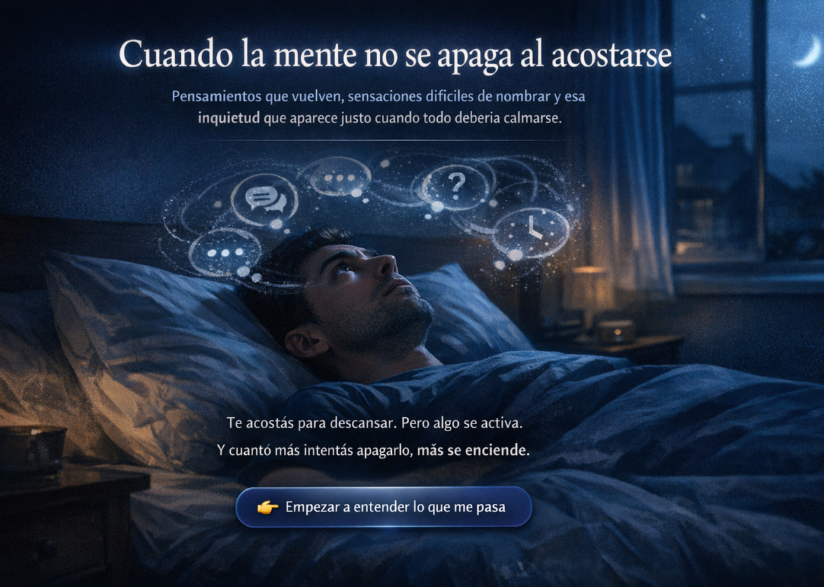 Pensamientos repetitivos al acostarse