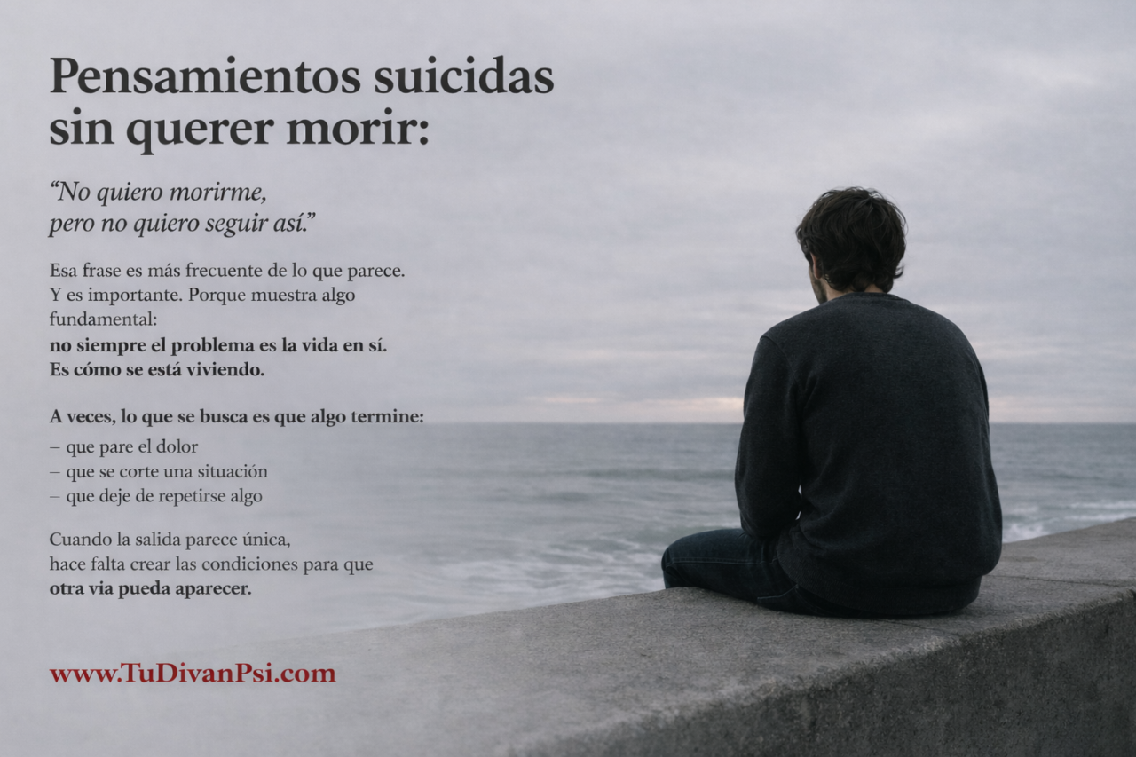 Pensamientos suicidas sin querer morir
