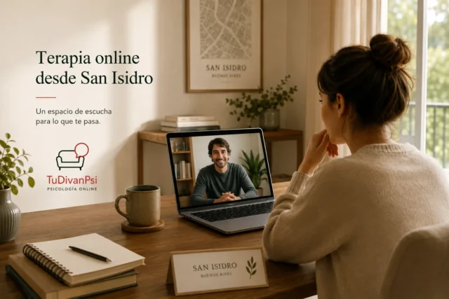 Terapia online en TuDivanPsi desde San Isidro con psicólogo por videollamada.
