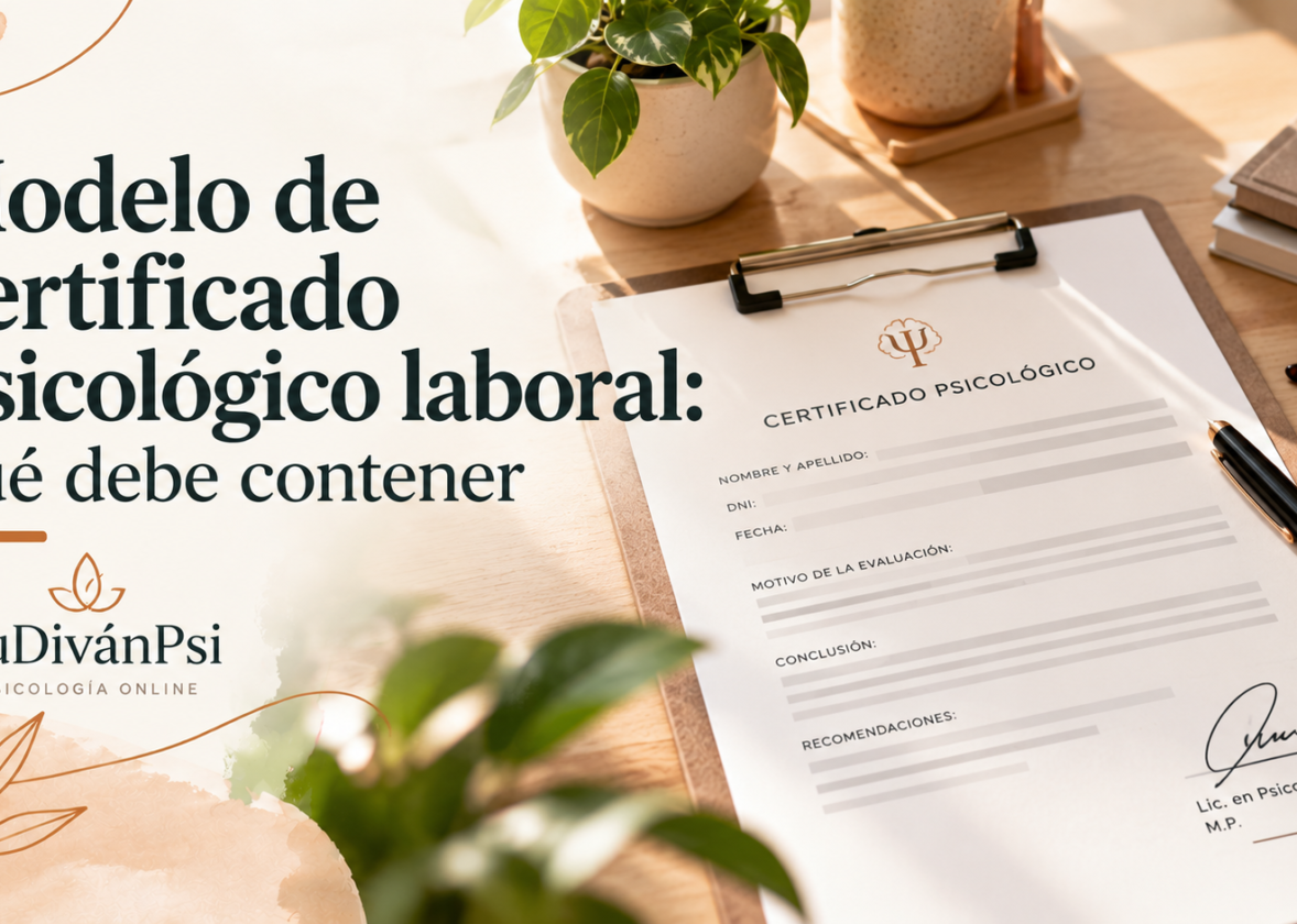 Modelo de certificado psicológico laboral: qué debe contener
